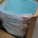 Didaey 12 Pcs Large Galvanized Metal Buckets with Handle 10 Inch Heavy Duty Stainless Steel Pails Round Pail for Party Wedding, Crafts, Utensils, Table Centerpieces (Light Blue) (EXP 12/30/33)