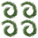 TOWPONICS 4Pcs Christmas Norfolk Pine Garland, 6FT Real Touch Faux Green Garlands, Winter Artificial Greenery Garland for Mantle, Table, Stairs, Fireplace, Indoor & Outdoor Xmas Decorations