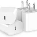 [4 Pack] USB C Charger Block Fast Charging,20W USB-C Power Adapter Type C Wall Chargers for i Phone 16/15/14/13/12/11/X/8, iPad, Samsung, Google, Galaxy & More