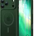 JJL for iPhone 17 Pro Case with 2 Pack Screen Protectors, Compatible with MagSafe, Full Camera Protection, Translucent Matte Magnetic Phone Cover, Deep Green