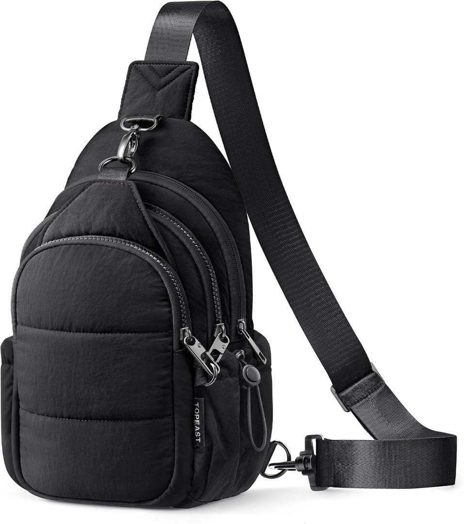 TOPEAST Sling Bag for Women, Anti-Theft Crossbody Bag with RFID Blocking & Water Bottle Holder for Travel, Water-resistant(11.22" x 7.09" x 3.94")