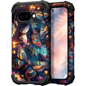 TEECOVER Heavy Duty Case for Google Pixel 10a, Blue Butterfly