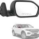 Door Mirror Right Passenger Side Replacement For Ford Explorer 2020-2025, Replace LB5Z17682BA, FO1321674 Heated Blind Spot Puddle Lights Black 8Pins