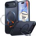 TORRAS Q3 Spin for iPhone Air Case, Patented 360 Magnetic Stand, Fit for MagSafe, Built-in Ring Holder Kickstand, Rugged Military-Grade Protective Case for iPhone 17 Air, Camera Control Button, Black