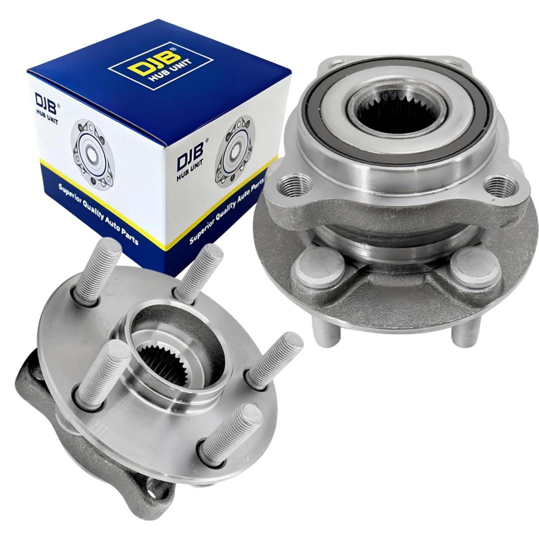 DJB 513220 Front Wheel Hub and Bearing Assembly Replacement for 2005-2014 Subaru Outback, for 2005-2014 Subaru Legacy Front Wheel Bearing 5-Lug w/ABS 2Pack