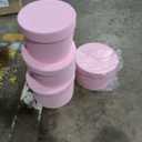 Tenceur 6 Pcs Round Gift Boxes with Lids for Presents Velvet Nesting Gifts Flowers Boxes 4 Assorted Sizes with 1 Roll Ribbon for Christmas Wedding Birthday Party Decoration (Pink)