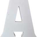 ABELOTS Large Wood Letter Distressed White Wash Alphabet Wall Dcor Monogram Letter Alphabet Letters Free Standing Letters Wall Letters (A)
