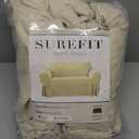 SureFit Duck Cotton Loveseat Box Cushion Slipcover - One Piece Slipcover, Relaxed Woven Fit, 100% Cotton, Machine Washable (Natural)