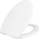 LUXE TS1008E Elongated Comfort Fit Toilet Seat with Slow Close, Quick Release Hinges, and Non-Slip Bumpers (White)