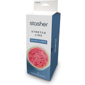 Stasher Premium Reusable Silicone Stretch Lids 3-Pack Box - Large, Clear, 9 Lids, Airtight Seal, Food Container Covers, BPA Free, Leak-free, Dishwasher Safe, Microwave Safe, Eco-Friendly