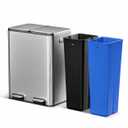 Home Zone Living 16 Gallon Kitchen Trash Can with Dual Compartments