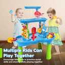Water Table for Toddlers 3-5 | 3-Tier Kids Water Table Toys, Outdoor Water Table with Rain Showers Splash Pond for Beach Backyard Summer, Sensory Play Table for Boys Girls