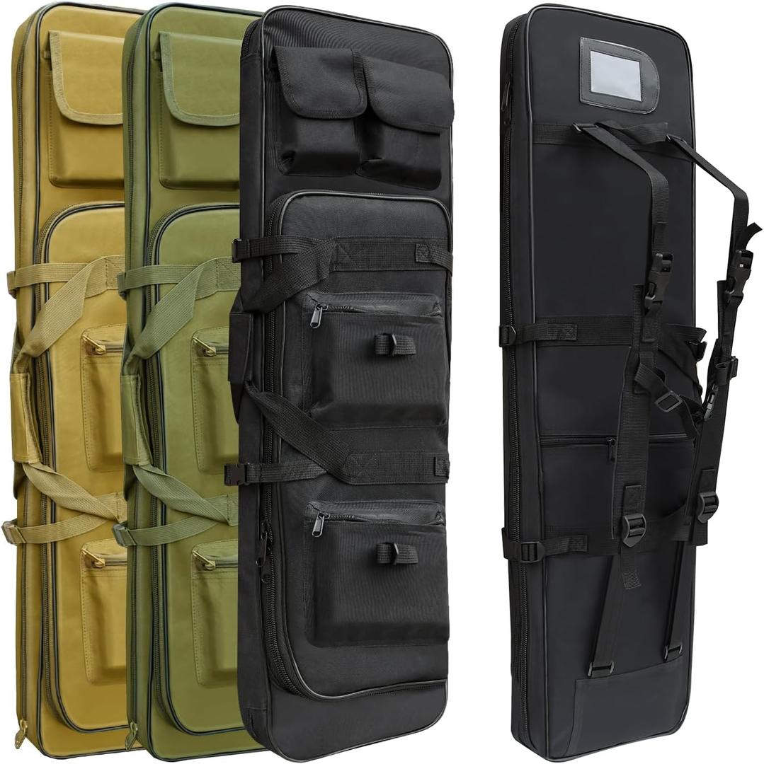 Rifle Bag, Tactical Long Rifle Backpack, Portable Shotgun Case for Firearm Storage and Transportation, Suitable for Outdoor Hunting Shooting (32in, Black)