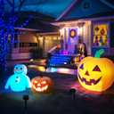 Solar Color Spot Lights Outdoor, 7 Modes Colored Halloween Christmas Solar Lights Outdoor, 35 LED Color Changing Landscape Lighting Waterproof IP65 Spotlight for Holiday Decorations, 4 Pack