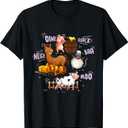 Cute Farm Animals with Sounds T-Shirt, Black, S