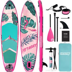 Inflatable Stand Up Paddle Board with Premium iSUP Bundle Accessory Pack, Durable, Lightweight with Stable Wide Stance - SUP for All Skill Levels