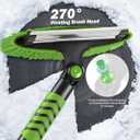 JOYTUTUS 41.5IN Extendable Snow Brush and Ice Scraper, 270Pivoting Snow Scraper Brush for Car Windshield, Telescoping Ice Scraper, Foam Grip, Heavy Duty Snow Remover for Cars, Trucks, SUV (Green)