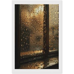 FekiLoot Rain Hits The Window Diamond Art Kits for Adults Full Drill Diamond Dots Paintings for Beginners Gem Art Painting Kits DIY Full Drill Diamonds Dots Painting Picture Arts Craft (8"x12", style)