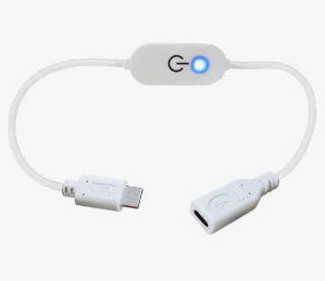 Type C Male to Female USB Switch Cable, USB C Extension Cables Cord with on or Off Switch Push-in Key Switch Cable - LED Touch Inline Dimmer 12" (White)