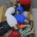 IDEAALS 10 Pack Jumbo Multicolor Solar C9 Christmas Lights OutdoorLED Solar Pathway Lights Waterproof, Strawberry Light Christmas Decorations Outdoor for Walkway Party Patio Garden Lawn Yard Decor