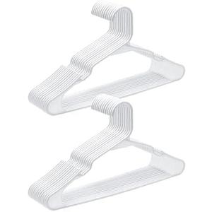 Cozymood Plastic Notched Hangers 20 Pack, Space Saving Tubular Clothes Hangers White, Slim Non-Slip Heavy Duty Plastic Hanger for Everyday Use, Standard Closet Hanger for Shirts, Coats, Dress, Skirts