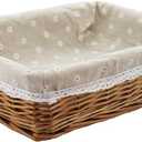 Kingwillow, Wicker Storage basket, Rectangular Storage Basket, Arts and Crafts. (Natural)