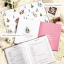 Lanpn Baby Memory Book - Linen Baby Book Memories Keepsake - The Story of You - Newborn Baby First 5 Year Journal Scrapbook Photo Book Milestone Album for Boy Girl New Parents (Pink, 154 Pages)