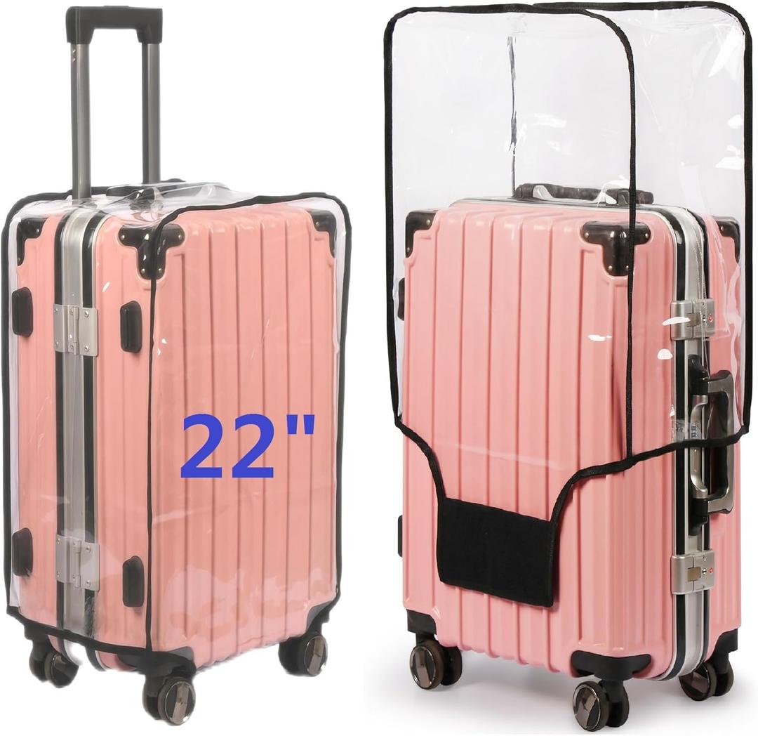 Clear PVC Suitcase Cover - Thickened Waterproof Luggage Protector, Full Transparent Dustproof Sleeve for Wheeled Suitcases (22")