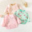 Long Sleeved Bibs,5 PCS Waterproof Wearable Bibs with Sleeves,Baby Feeding Smock, Medium : 6-24 Months