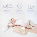 Toddlekind Mini Maven Portable Changing Pad  Organic Cotton & Water-Resistant Polyester  Travel-Friendly, Foldable Change Mat  Blush Stripes with Wave Stitching  Chic, Durable, Easy to Clean