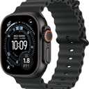 Apple Watch Ultra 3 [GPS + Cellular 49mm] Running & Multisport Smartwatch w/Rugged Titanium Case w/Black Ocean Band. Satellite Communications, Advanced Health & Fitness Tracking (One Size)