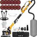 GEVEELIFE Drywall Sander, 880W 7.33A Electric Drywall Sander with Vacuum Dust Collector, 5 Variable Speed 1000-2100RPM, LED Light, Foldable & Extendable Handle, 12 Sanding Discs