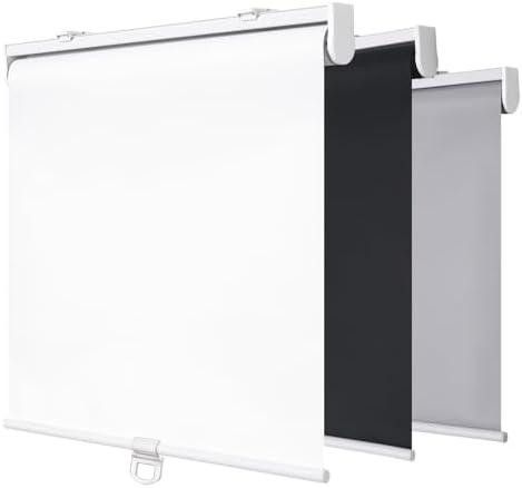 SHADEMOON Cordless Blackout Window Roller Shades, Pull Down Spring System Indoor Blinds, Room Darkening Waterproof UV Blocking Thermal Insulated Fabric for Home Office(White, Width 48", Height 72")