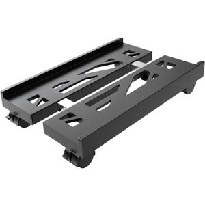 Adjustable Mobile CPU Stand, Ventilated Computer Tower Stand with 4 Caster Wheels Fits Most PC Tower, Under Desk CPU Holder PC Floor Cart Computer Riser for Gamers and Students (Black)