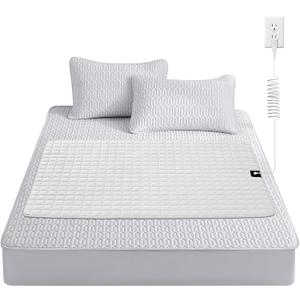 Grounding Mat for Bed, 35"x50" Silver Fiber Earthing Sheet with Grounding Cord, for Better Sleep, Pain Relief & Stress Reduction, Includes Outlet Tester