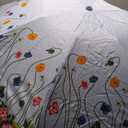 Totes Reverse Close Folding Inbrella with Auto Open Close and Compact (47" Canopy, Flower Garden)