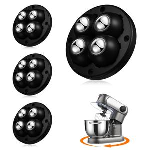 TRVL FIELDER Self Adhesive Caster Wheels, Appliance Slider Appliance Rollers for Kitchen Countertop, 360 Mini Universal Casters Counter Small Slider Roller for Coffee Maker, Air Fryer (Black, 4 PCS)