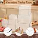 10 PCS Buffet Risers, Large Food Risers for Buffet Table, Food Display Risers for Party, White Acrylic Boxes Dessert Table Display Set, Risers Display Stands (Size 10" 9" 8" 7" 6" 5" 5" 4" 4" 3", Transparent)