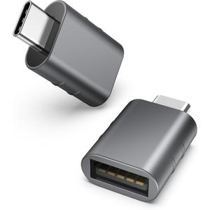 Syntech USB C to USB Adapter Pack of 2, USB 3.0 Female to Thunderbolt 4/3 Adapter Compatible with MacBook Pro Air 2024, Surface, iPad, iPhone, Galaxy Notebook, XPS and More Type C Devices, Space Grey