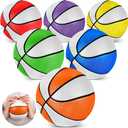 Wettarn 6 Pcs 5'' Soft Foam Basketball for Kids Mini Sponge Stress Ball Slow Rising for Indoor Mini Basketball Hoop School Sports Party Favor Swimming Pool Outdoor (Mixed Color)