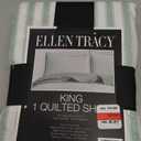 Sophia & William Cotton Comforter Cover Set King Size, Waffle Weave White Duvet Cover Set 3 Piece, White + Green