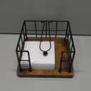 Napkin Holder Flat for Table, Modern Farmhouse Metal Napkin Holder with Weighted Arm, Cocktail Kitchen Bathroom Napkin Dispenser Black