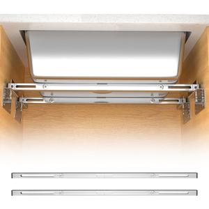 Heavy Duty Undermount Sink Brackets & Kitchen Sink Installation Parts Kit - 800 lbs Capacity Adjustable Stainless Steel Support, Horizontal Space-Saving Design for Kitchen Sinks (71-100cm) (Silver)