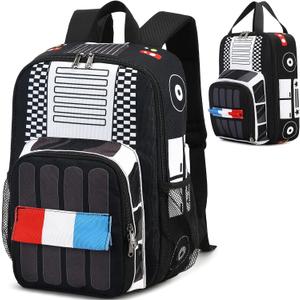 Kids School Backpack with Lunch Box for Boy Kindergarten BookBag School Bag Preschool Kindergarten Toddler Backpack (Police Car)