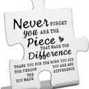 Thank you Appreciation gifts for Mentor Teacher Nurse, Going Away Gift Retirement Gift for Coworker Boss, Never forget you are the Piece that Made the Difference, Funny Office Desk Decor