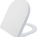 Soft Close Quick Release Toilet Seat Elongated- Heavy Duty Adjustable Stainless Hinges, D/U Shape Toilet Seats Cover for Easy Cleaning & Simple Top Fixing - White Toilet Lid
