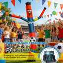 Inflatable Tube Man with Blower Fan 12 inch, 10 ft Wacky Soccer Men Inflatable Tube Guy for World Cup Decorations/Commercial Activities/Outdoor Decoration
