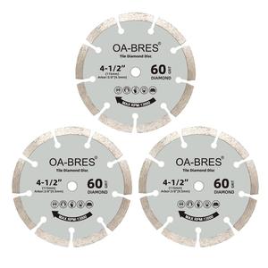 3Pack 4-1/2-Inch 60-Grit Diamond Compact Circular Saw Blade with 3/8-Inch Arbor, for Cutting Ceramic Tile, Stone Tile, Backer Board and Cement