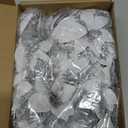 24 Christmas Glitter Artificial Poinsettia Flowers Xmas Poinsettia Artificial Wedding Flowers Decorations Xmas Tree Ornaments with Clips for Party Favors, 6 Inch, 4 Inch, 3 Inch (White)