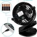 Gazeled Clip on Fan Battery Operated, 360 Rotation, with 8 Free AA Batteries, Quiet USB or Battery Operated Fan, 5'' Portable Battery Powered Clip on Fans for Camping, Stroller, Bedroom, Outdoor